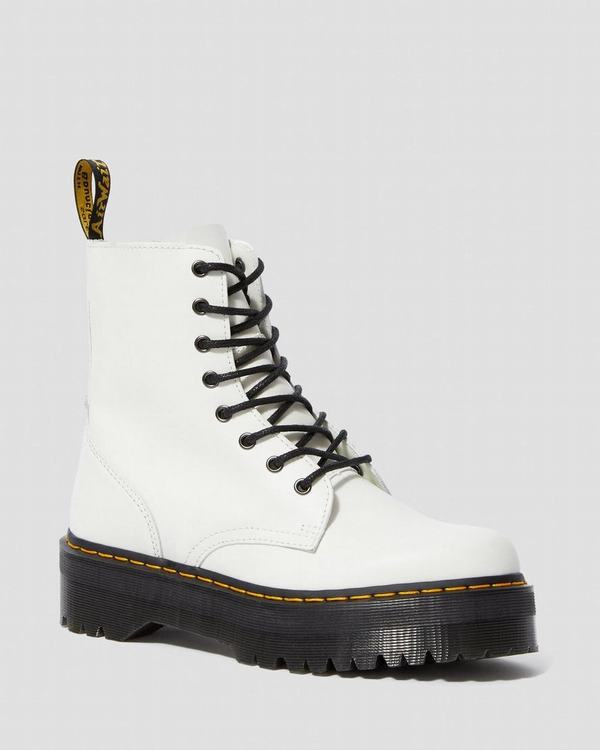 Dr Martens Dámské Boty Na Platformě Jadon Bílé, CZ-036527